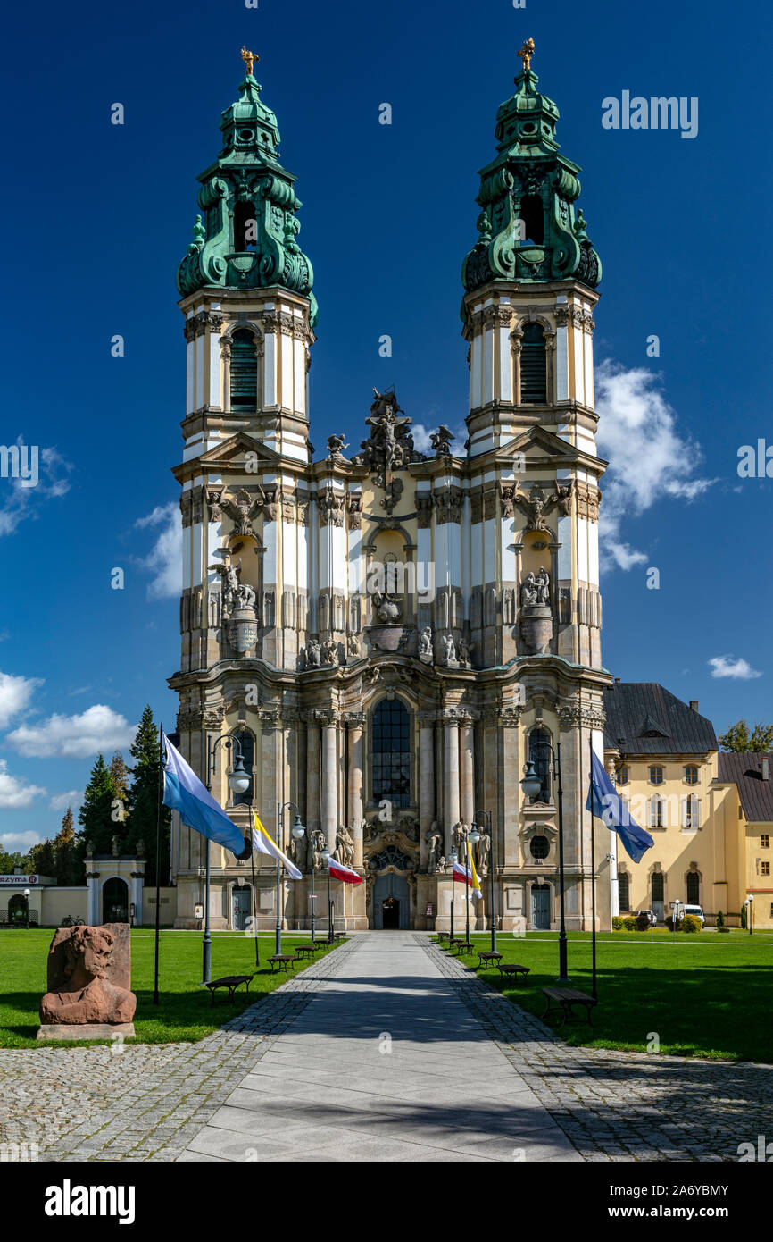 Chiesa barocca, Abbazia cistercense in Krzeszow, Slesia, Polonia Foto Stock