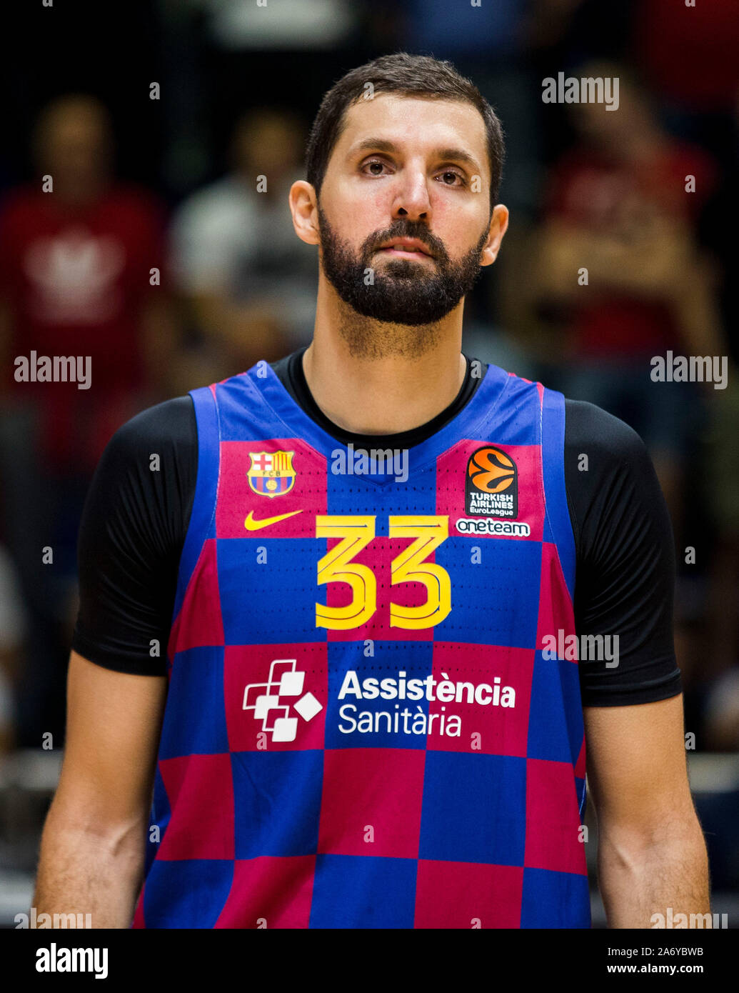 A Belgrado, in Serbia. 24 ott 2019. Nikola Mirotic del FC Barcelona guarda a. Credito: Nikola Krstic/Alamy Live News Foto Stock