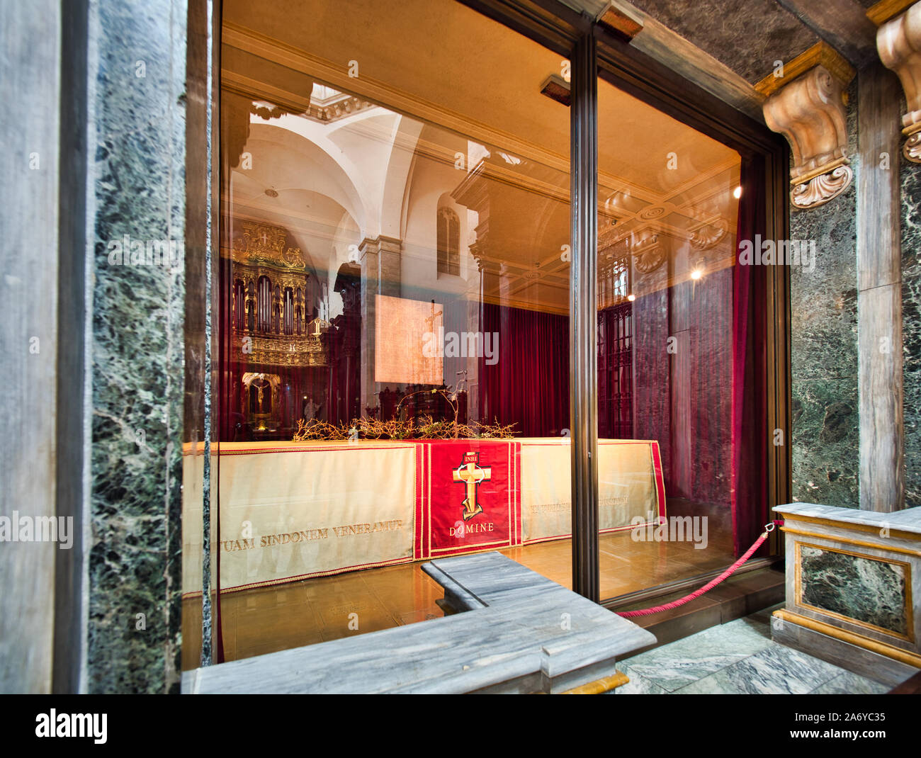 Cappella che protegge la Sindone di Gesù all'interno della basilica di Torino Foto Stock