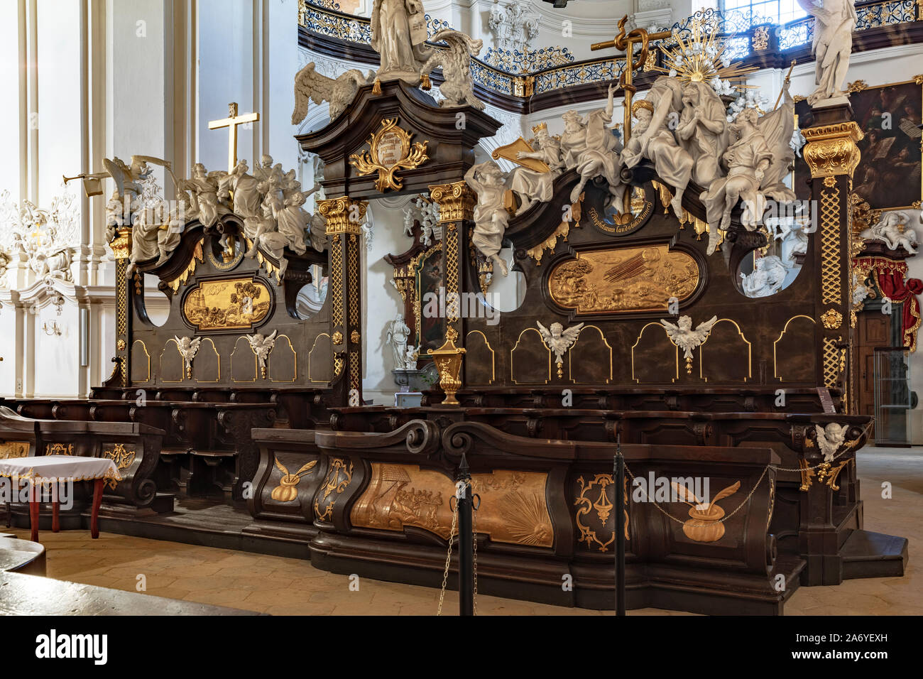 Abbazia cistercense in Krzeszow, stallo Slesia, Polonia Foto Stock