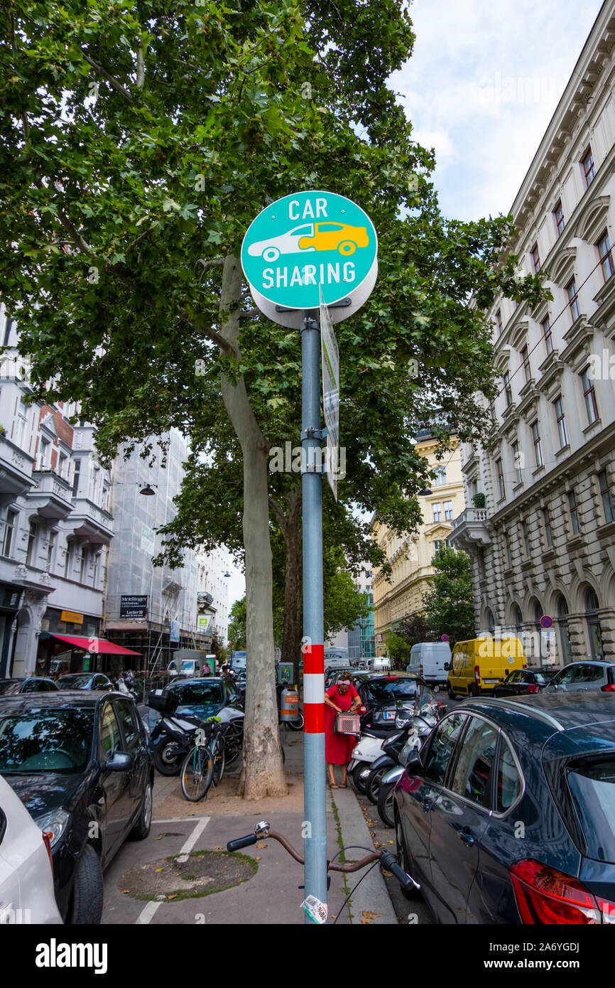 Car sharing spot, Berggasse, Vienna, Austria Foto Stock