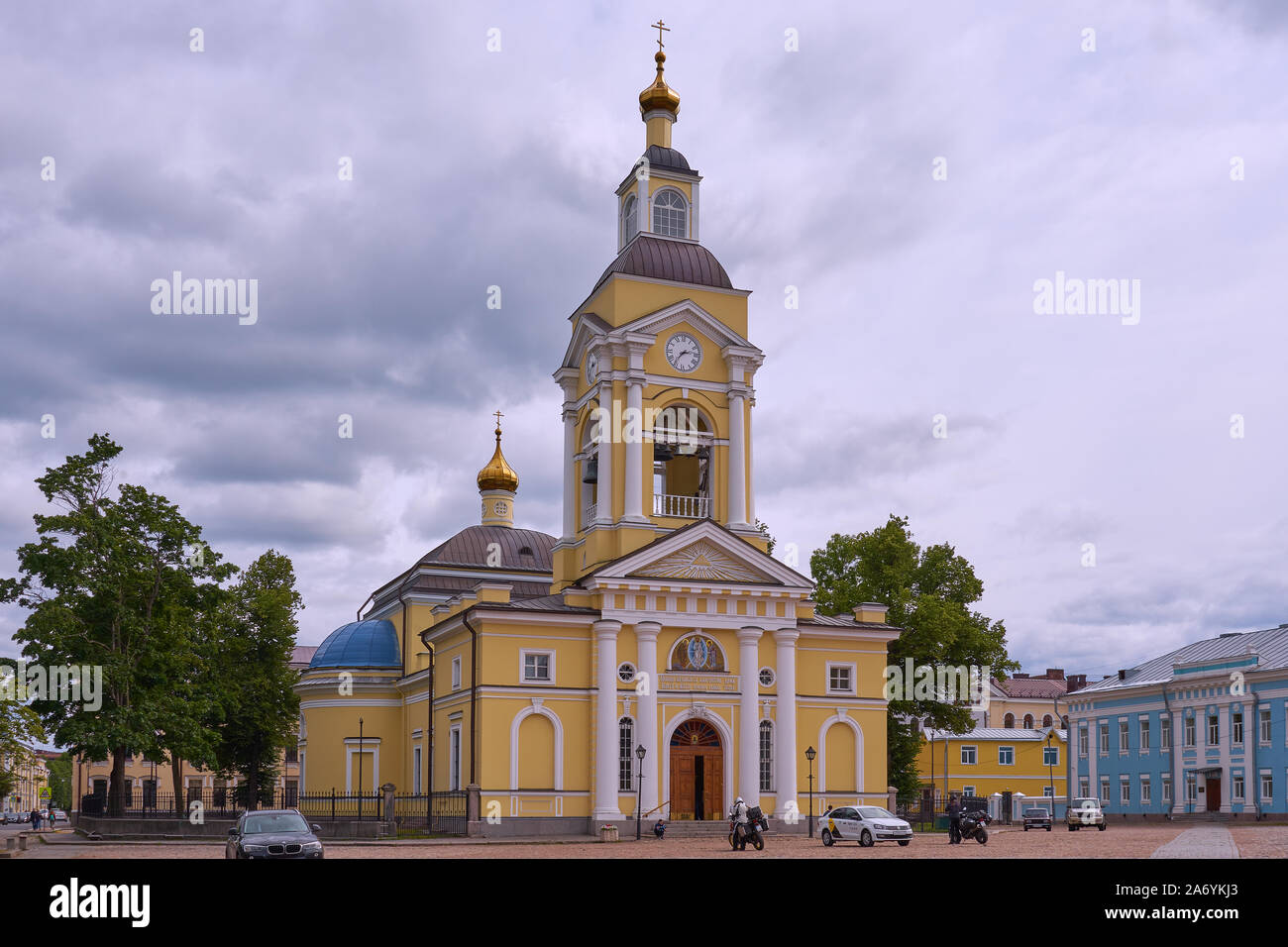 Russisch-ortodoxe Kirche, restauriert, Wyborg, Oblast Leningrado, Karelien, Russland Foto Stock