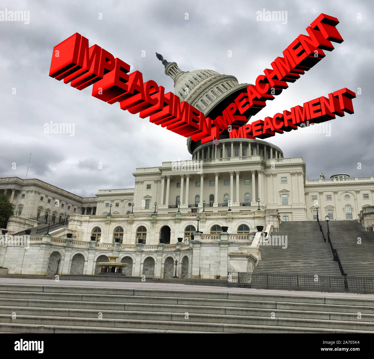 Impeachment del governo degli Stati Uniti e il congresso di votare per mettono sotto accusa il presidente americano come un concetto politico di un segnalante. Foto Stock