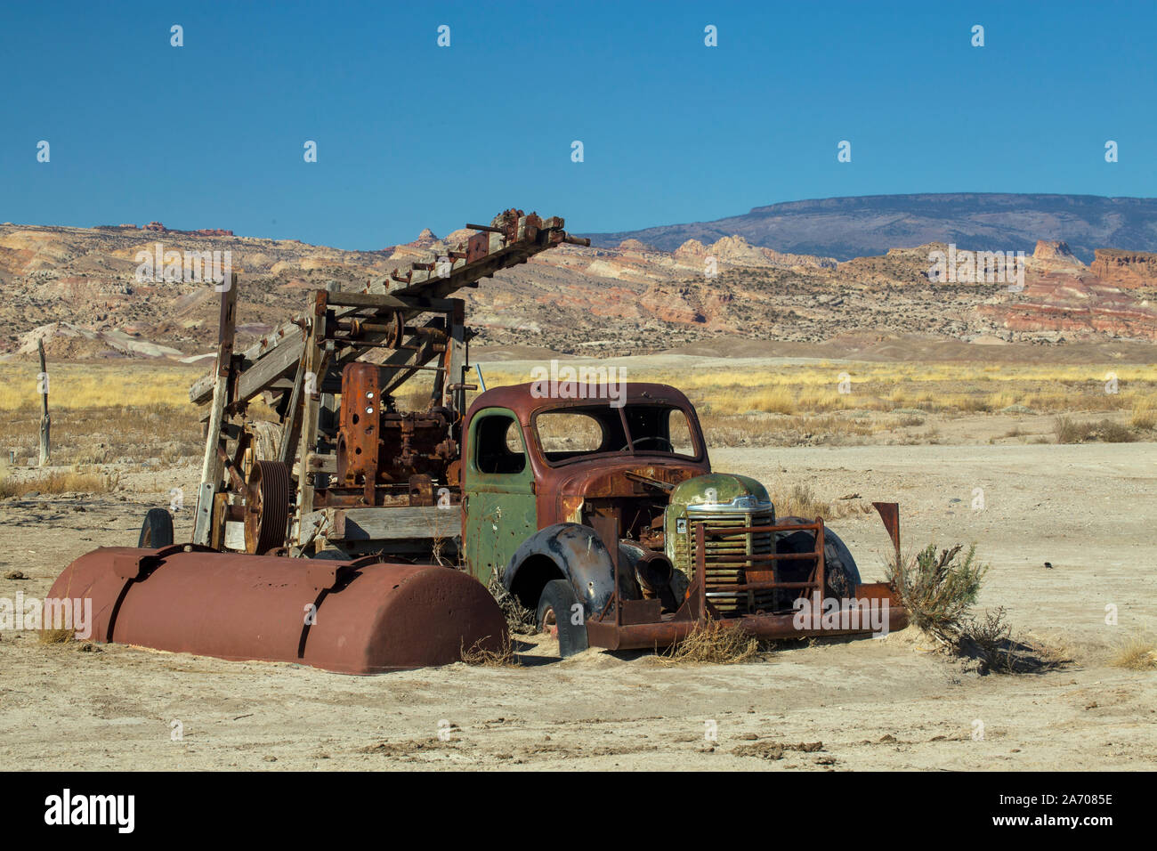 Acqua di vecchio impianto di perforazione in Capital Reef National Park nello Utah Foto Stock
