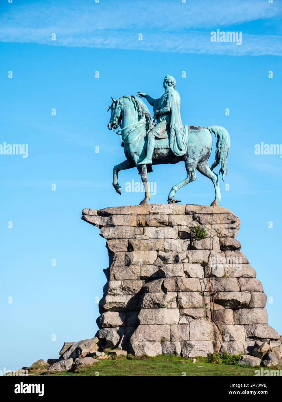 Il rame statua equestre, Snow Hill, Windsor Great Park, Windsor, Berkshire, Inghilterra, Regno Unito, GB. Foto Stock