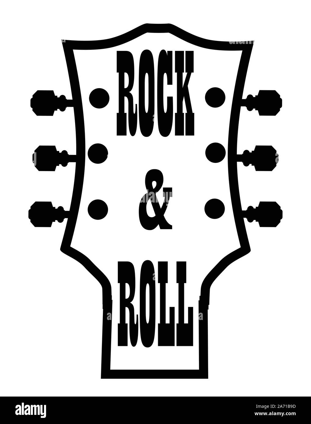 Una chitarra tradizionale paletta con le stringhe e sintonizzatori. Illustrazione Vettoriale