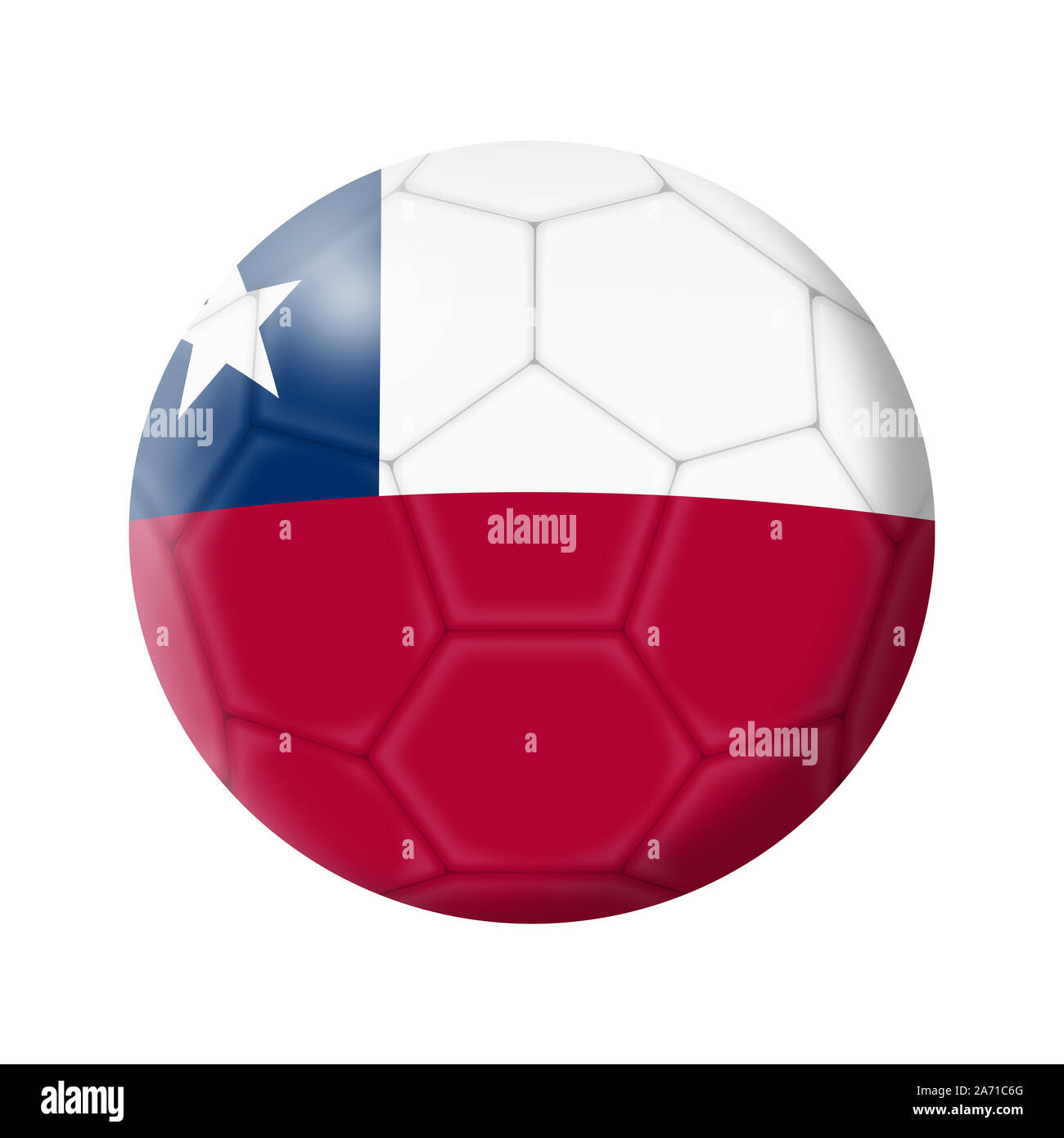Un Cile Pallone da calcio calcio illustrazione isolato su bianco con tracciato di ritaglio Foto Stock
