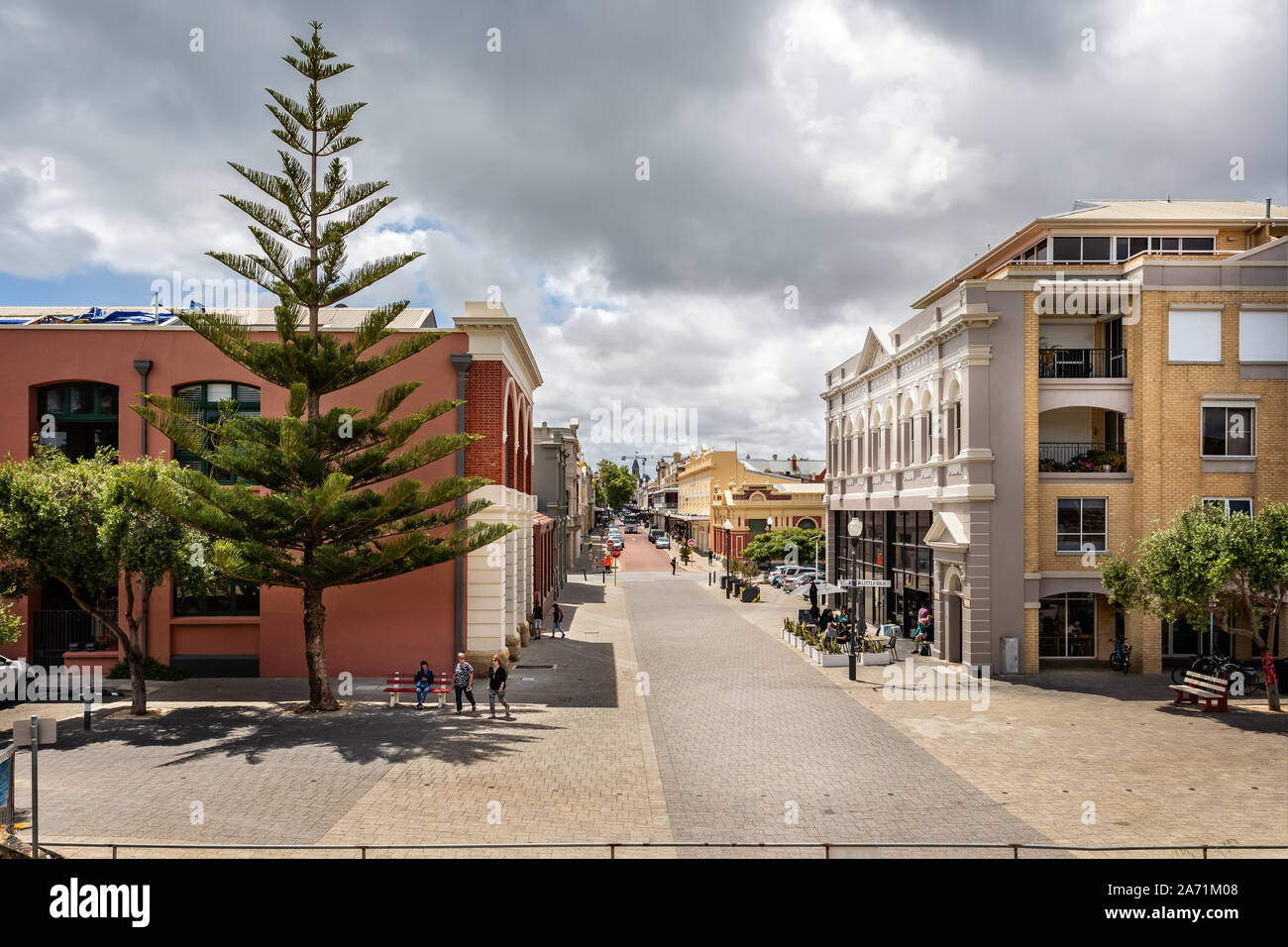 Georgiana e Vittoriana architettura di stile edifici su High Street, Freemantle, Australia su 23 Ottobre 2019 Foto Stock