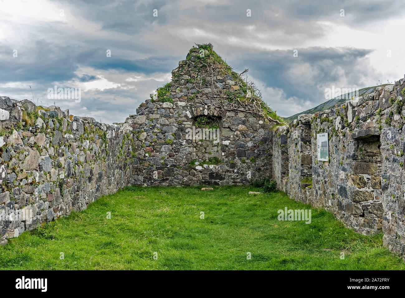 Cill Chriosd (la Chiesa di Cristo o Kilchrist) rovine, Isola di Skye Foto Stock