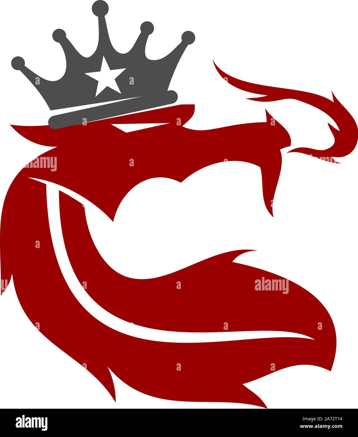 Dragon Logo Design mascotte vettore modello isolato Illustrazione Vettoriale