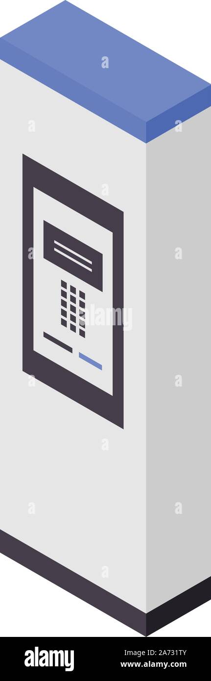 Outdoor Payment kiosk, icona di stile isometrico Illustrazione Vettoriale