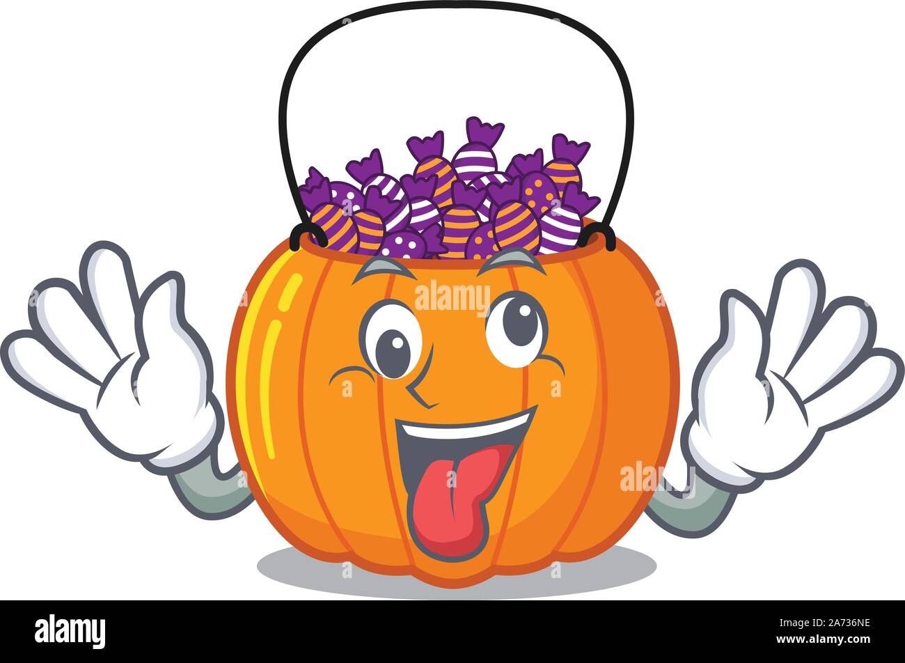 Crazy candy bucket in cartoon frigorifero Illustrazione Vettoriale