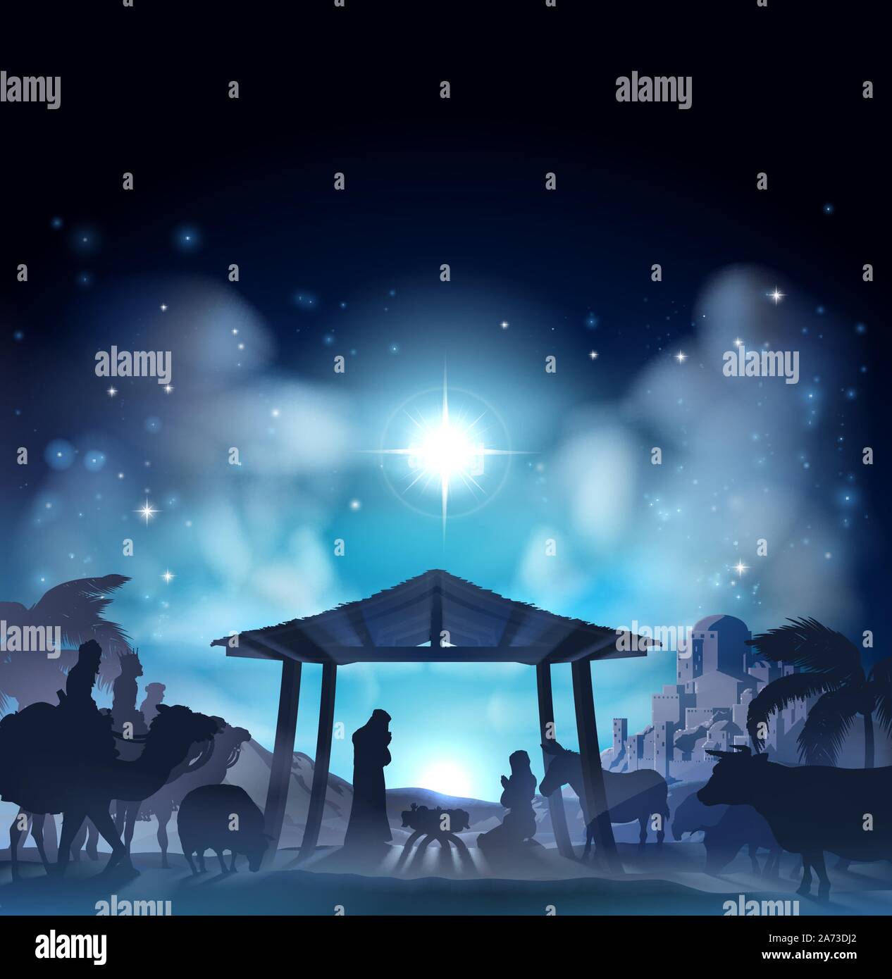 Presepe natale Illustrazione Vettoriale