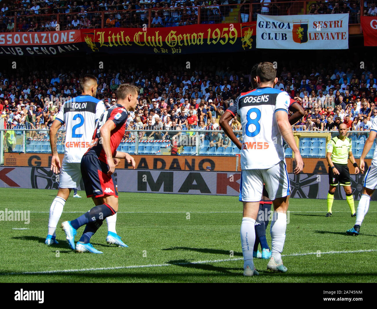 Genova, Italia, Settembre 15, 2019 - Scene di calcio durante il campionato italiano una partita Genova - Atalanta in Luigi Ferraris Stadium di Genova, Italia Foto Stock