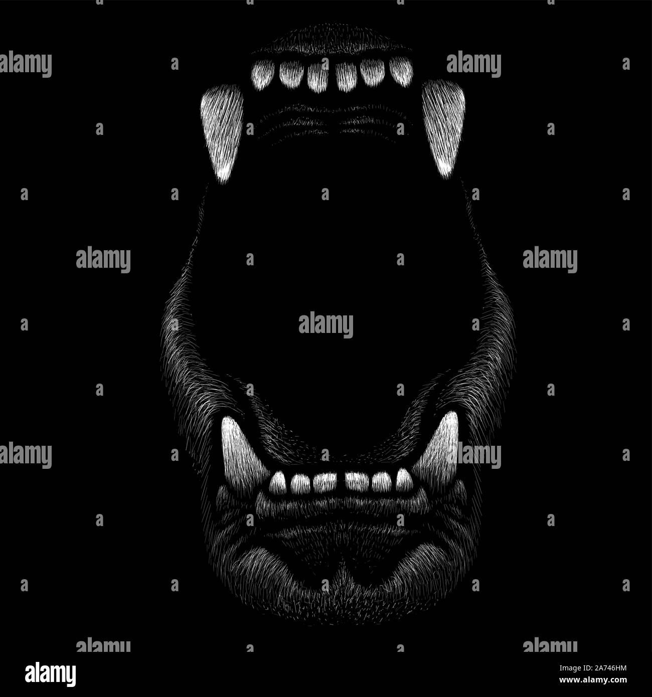 Il logo del vettore o del cane lupo per tatuaggio o T-shirt design o abbigliamento esterno. Carino stile di stampa cane lupo o sfondo. Questo disegno sarebbe bello rendere o Illustrazione Vettoriale