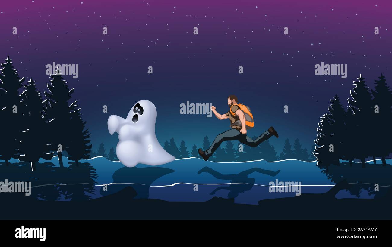 Ghost notte 01 Illustrazione Vettoriale
