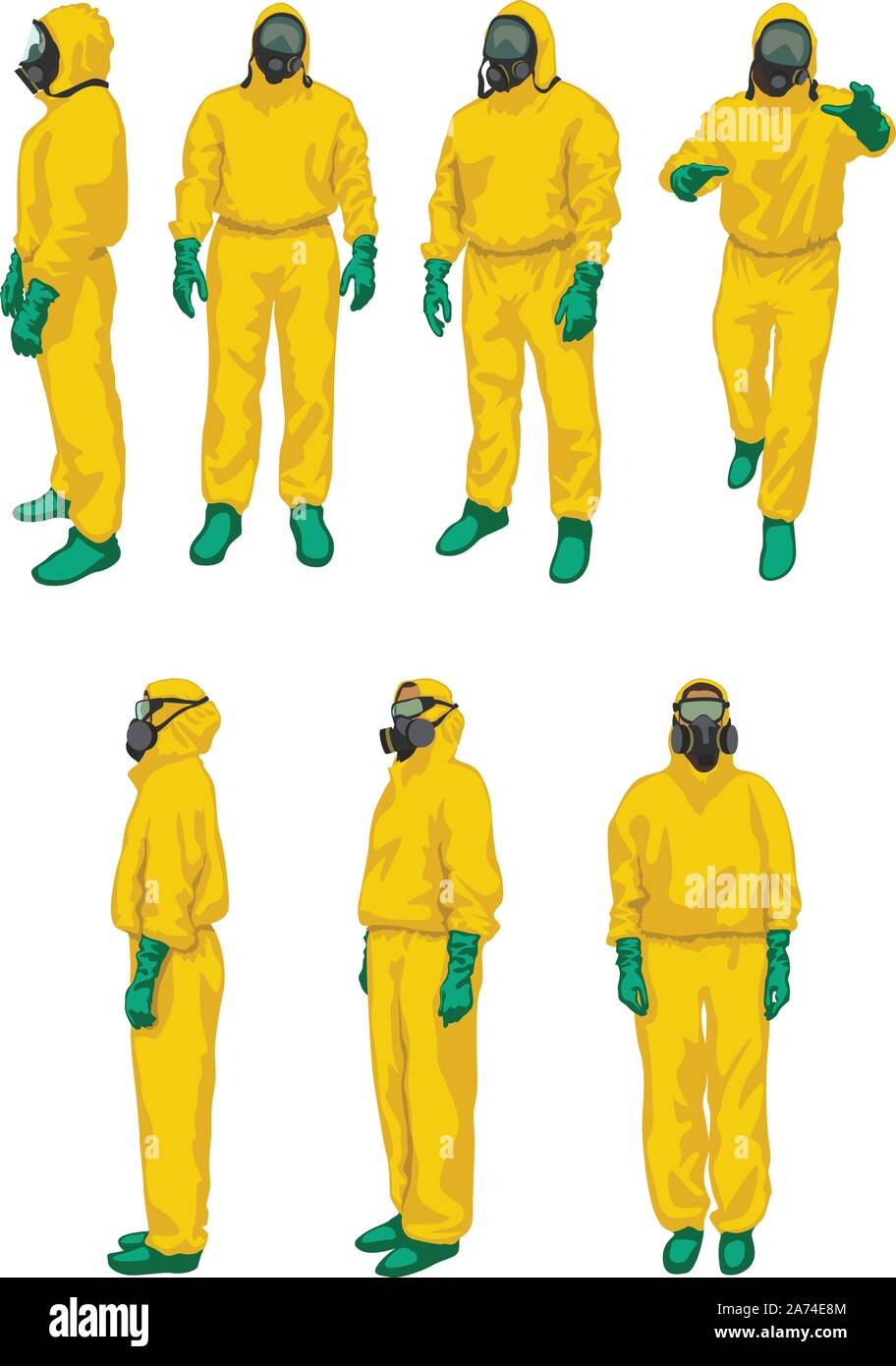 Biohazard impostato su bianco Illustrazione Vettoriale