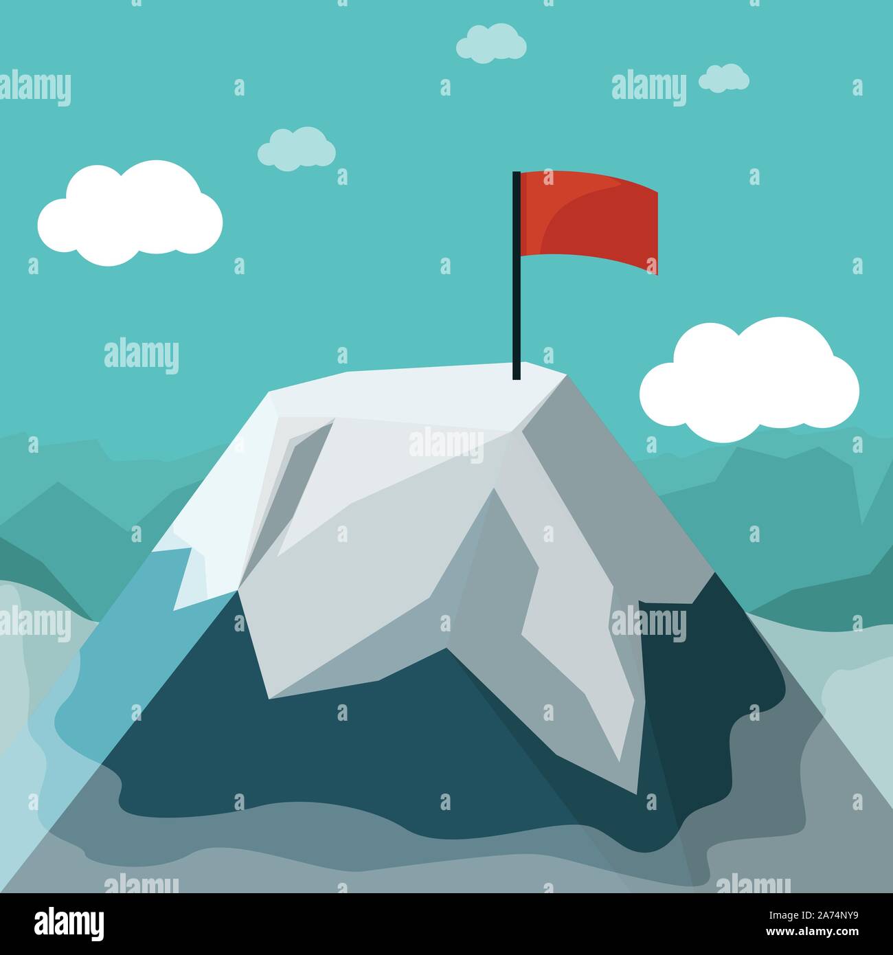 Mountain design piatto Illustrazione Vettoriale