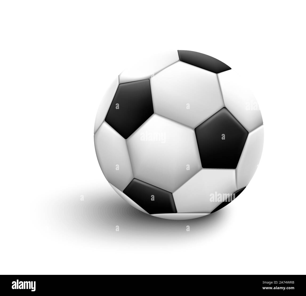 Pallone da calcio isolati su sfondo bianco. Sport icona o elemento di design. Mondo o Europa del campionato. Illustrazione Vettoriale