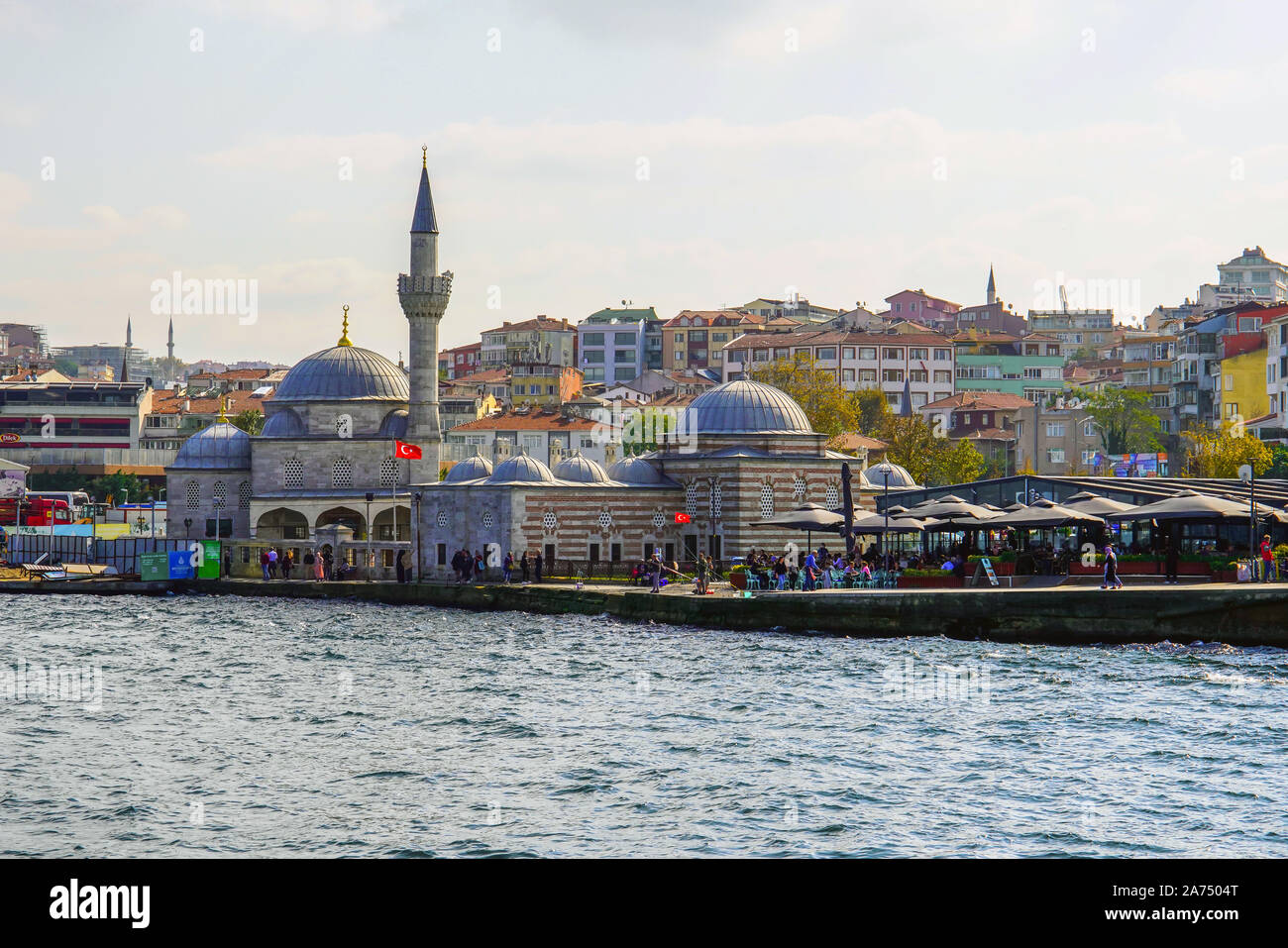 Vista panoramica del Lato Asiatico di Istanbul e lo stretto del Bosforo che separa la Turchia asiatica da Turchia europea. Foto Stock