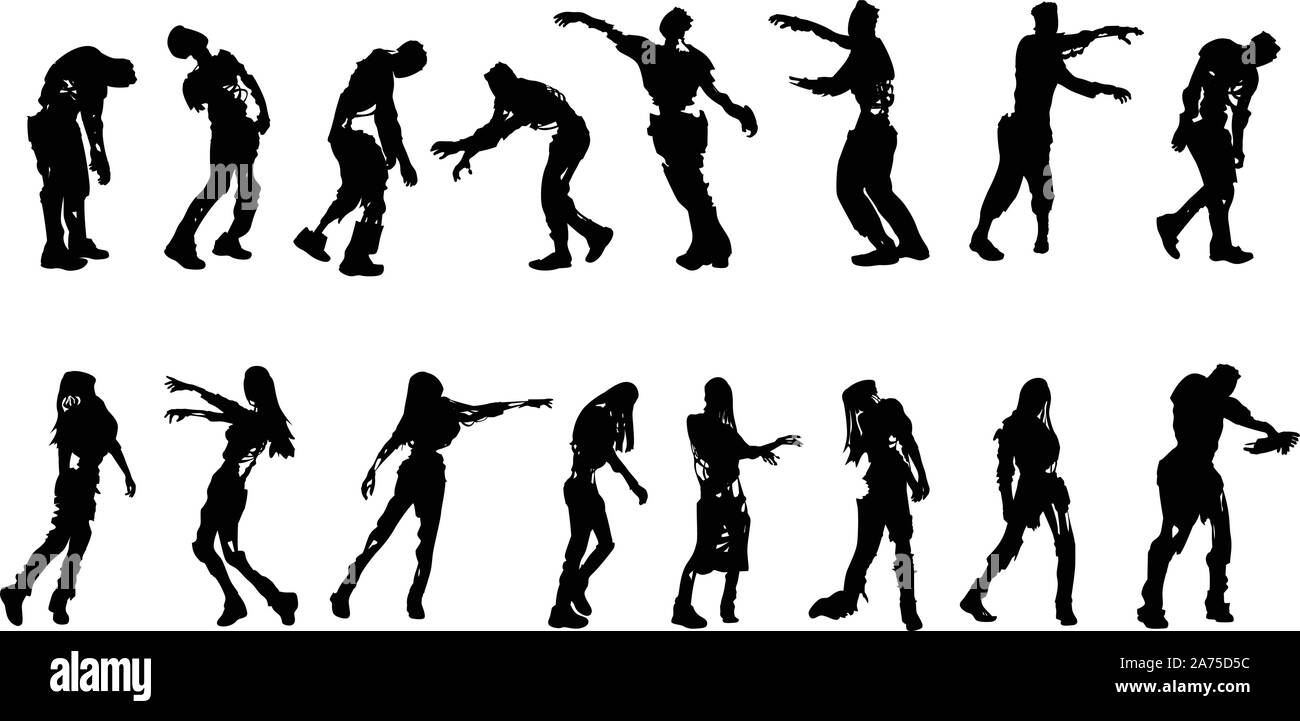Morso zombie impostato Illustrazione Vettoriale
