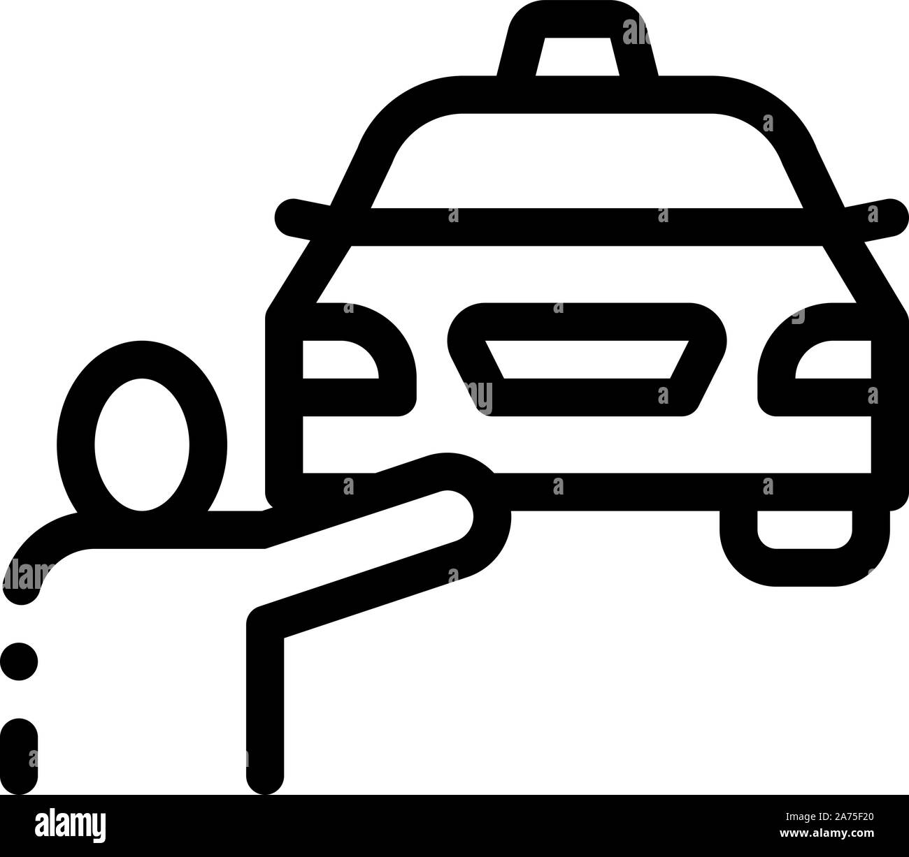 Hitch-Hiking umana Taxi Online icona illustrazione vettoriale Illustrazione Vettoriale