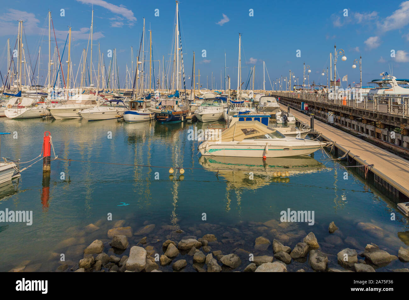 Una tipica vista in Larnaca a Cipro Foto Stock