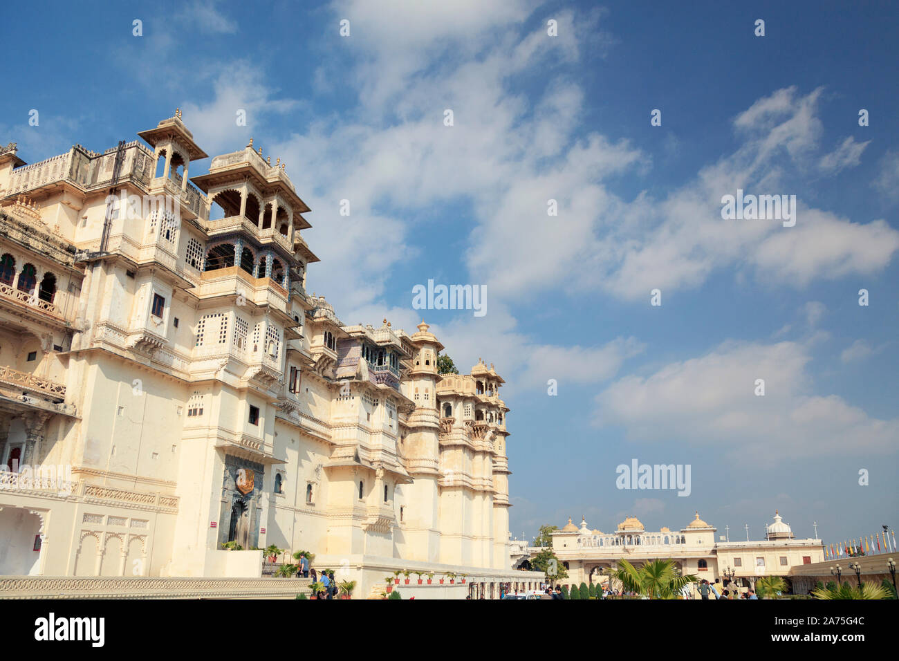 India Rajasthan, Udaipur, città complesso palazzo Foto Stock