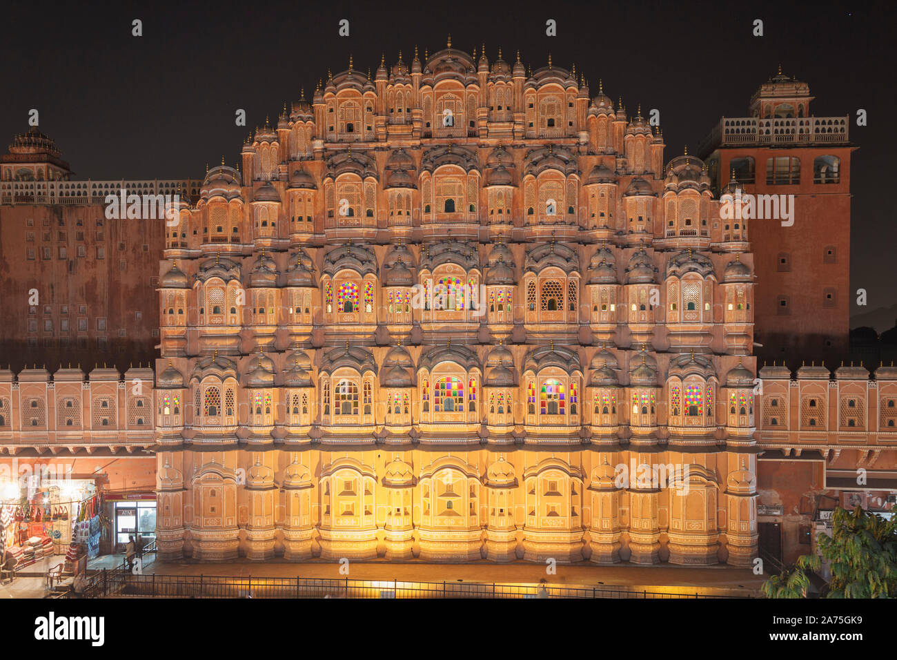 India Rajasthan, Jaipur, Hawa Mahal (palazzo dei venti) Foto Stock
