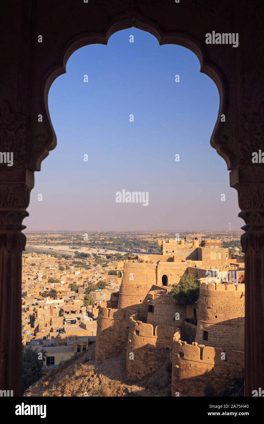 India Rajasthan, Jaisalmer, Jaisalmer Fort Foto Stock
