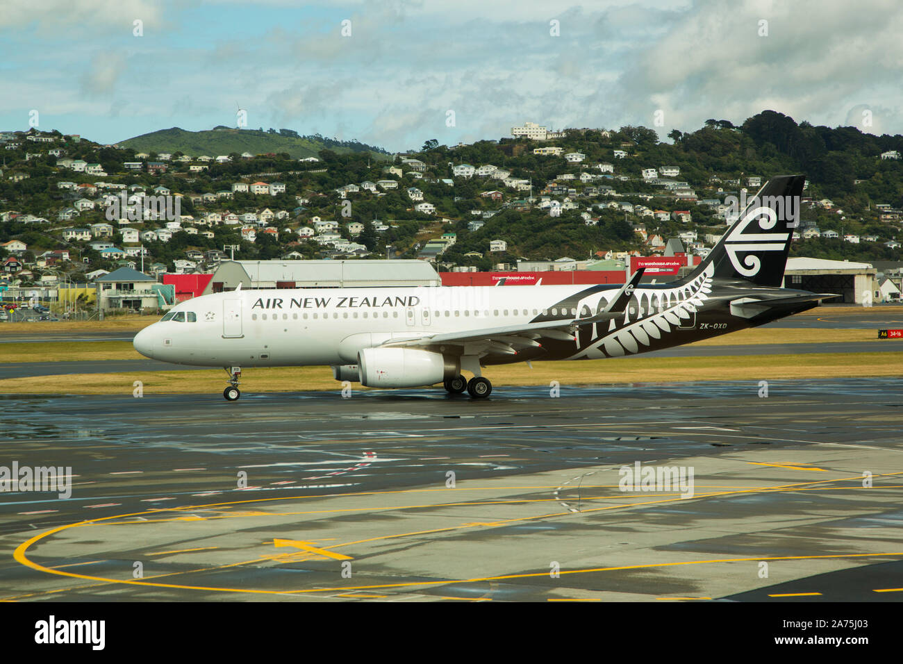 Aria nuova zelanda,dall'Aeroporto di Wellington Foto Stock