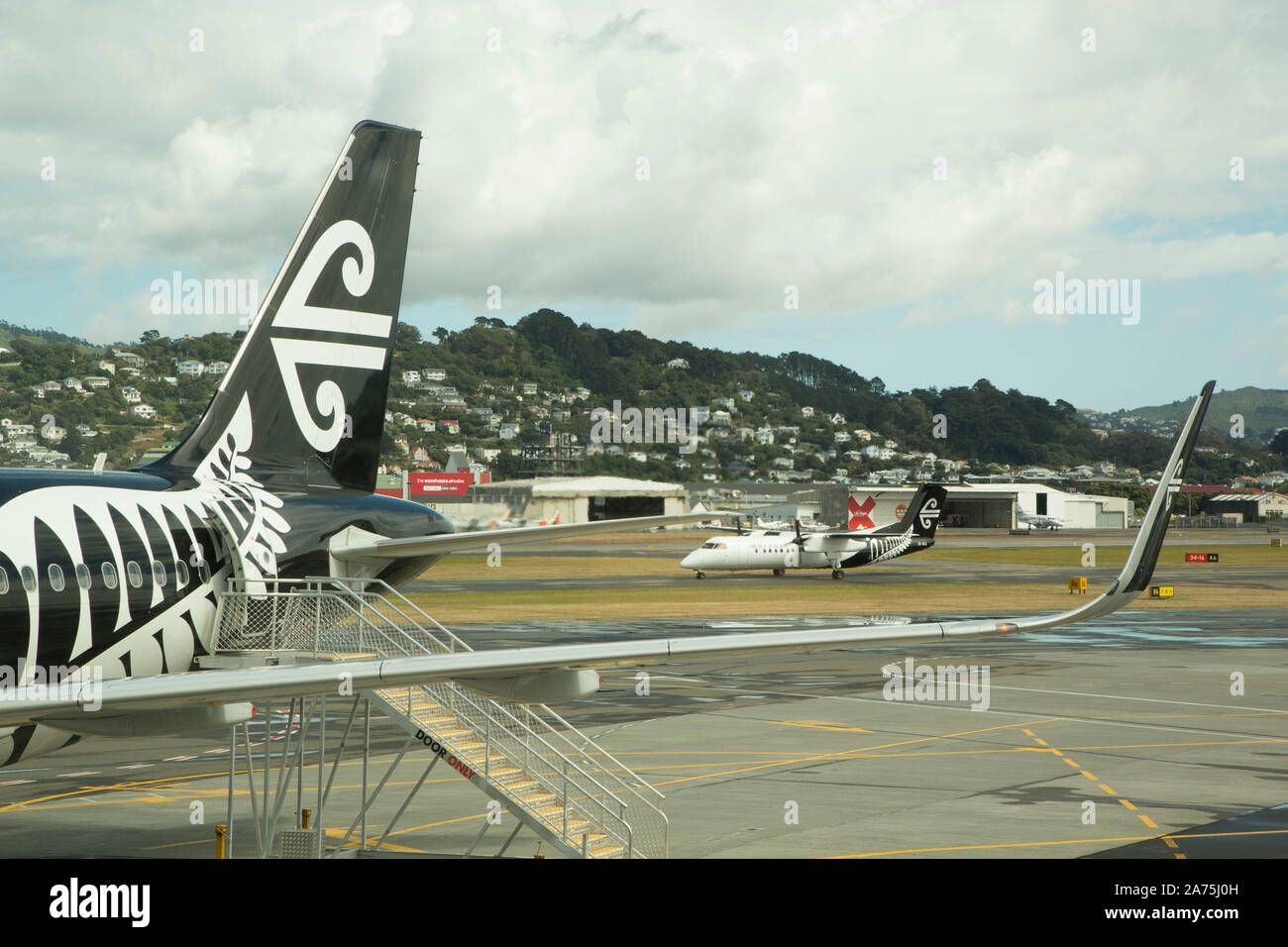Aria nuova zelanda,dall'Aeroporto di Wellington Foto Stock