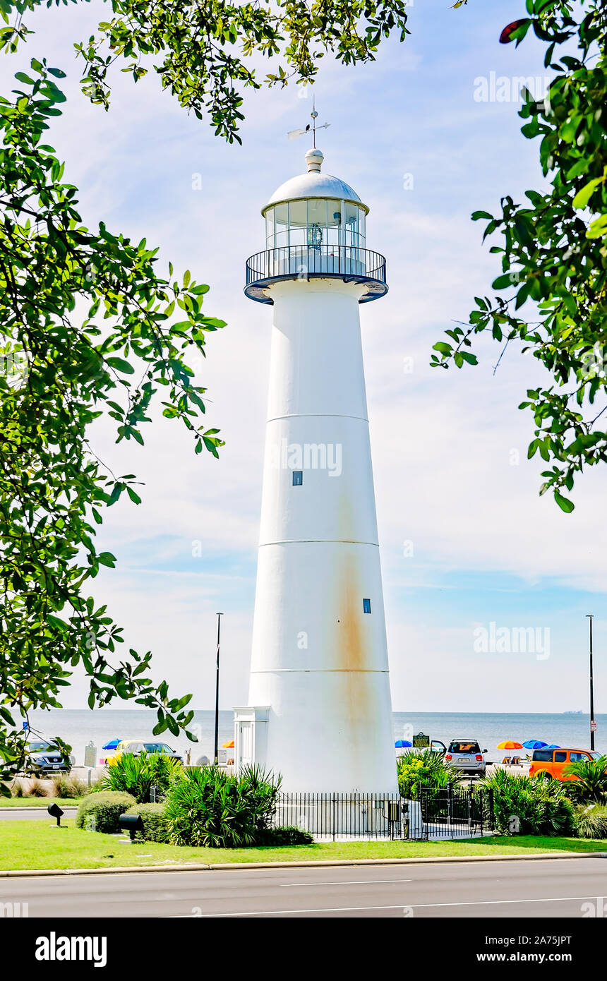 Il Biloxi Lighthouse è raffigurato, Ottobre 22, 2019, in Biloxi Mississippi. Il faro è stata eretta nel 1848. Foto Stock