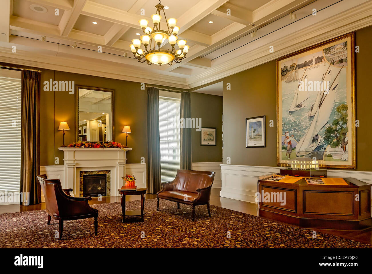 Il salotto di Biloxi Lighthouse Welcome Center è raffigurato, Ottobre 22, 2019, in Biloxi Mississippi. Foto Stock