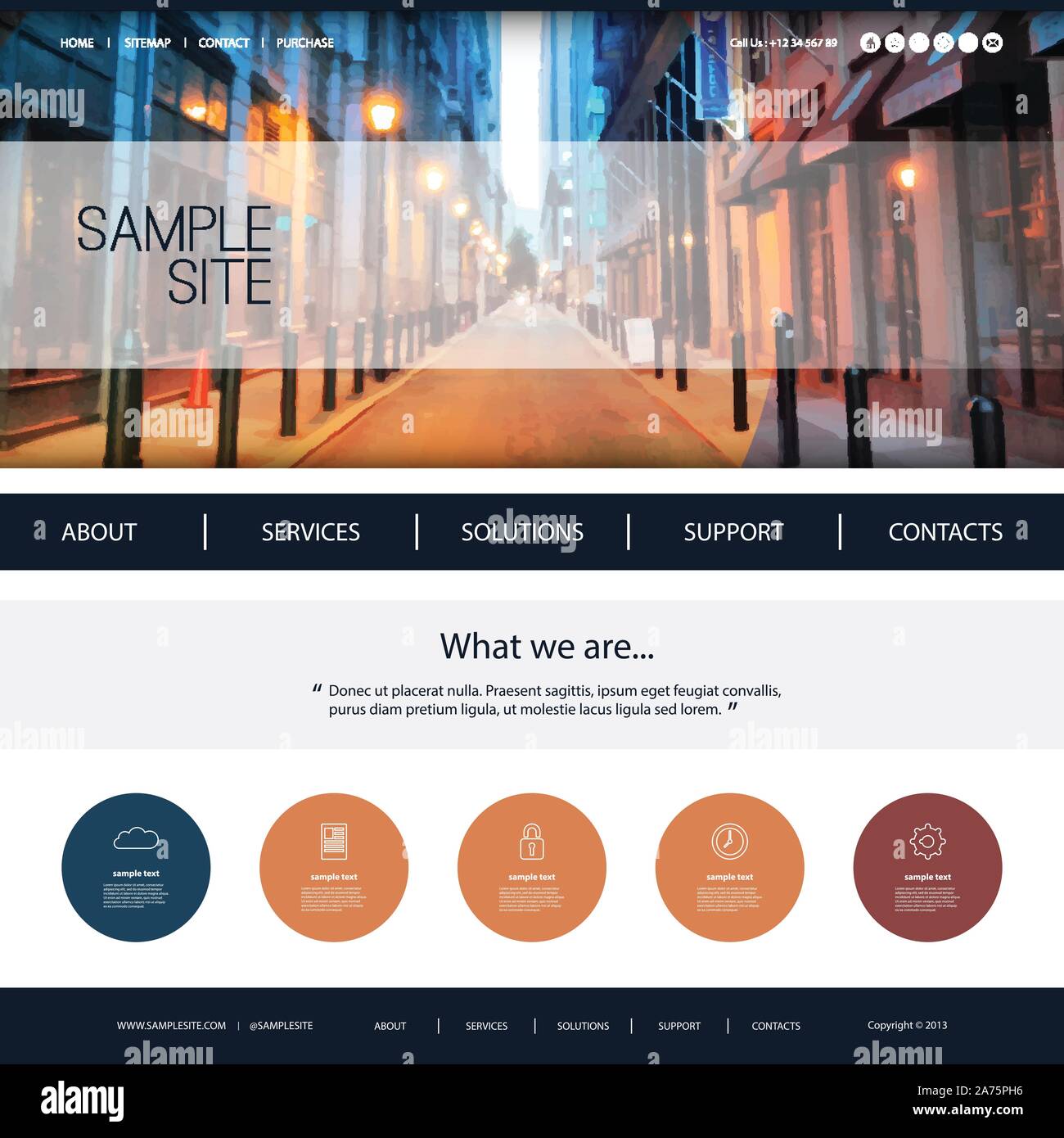 Progettazione di siti Web per il vostro business con Walkway Header background - formato vettoriale liberamente scalabile ed modificabile incluso Illustrazione Vettoriale