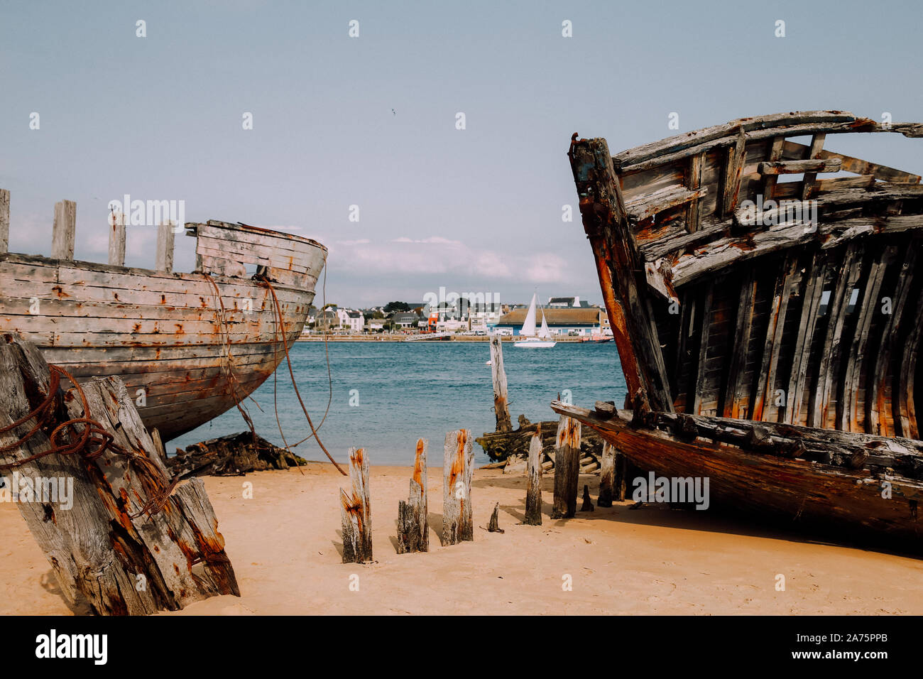 Cimitero dal mare, Francia Foto Stock