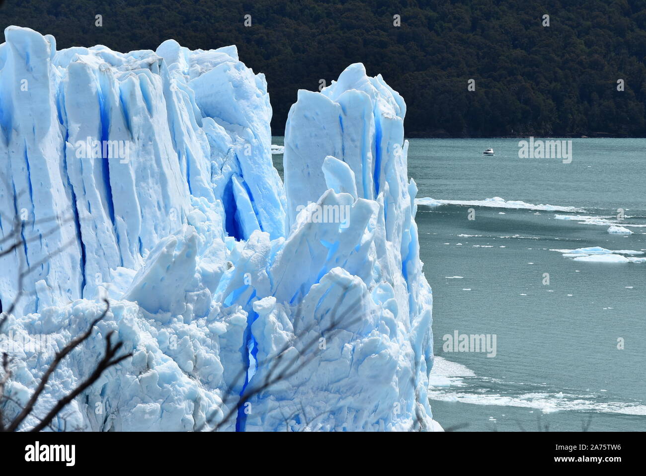 Splendida vista del ghiacciaio Perito Moreno, El Calafate, Provincia de Santa Cruz, Argentina Foto Stock
