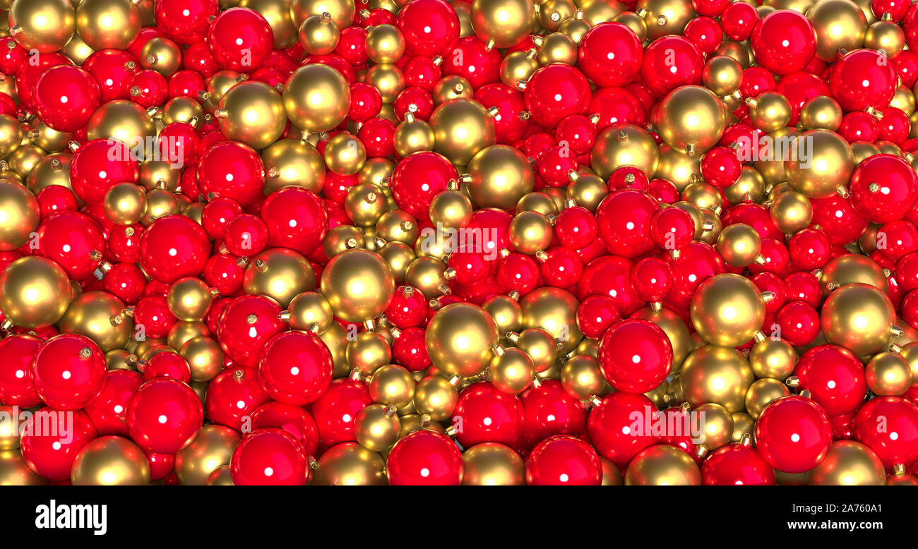 Le palle di Natale sfondo rendering 3D Foto Stock