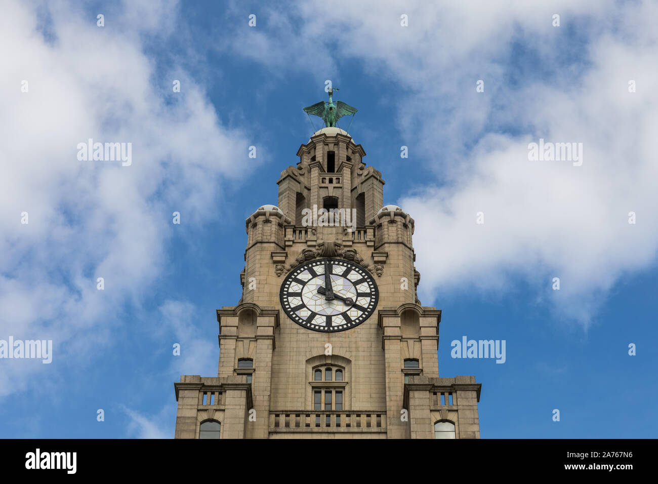 Royal Liver Building dettaglio, Liverpool, Merseyside, Regno Unito Foto Stock