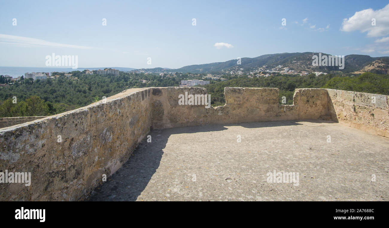 La visita del castello di incredibile - "Castell de Bellver ' a Palma de Mallorca in Spagna. Foto Stock