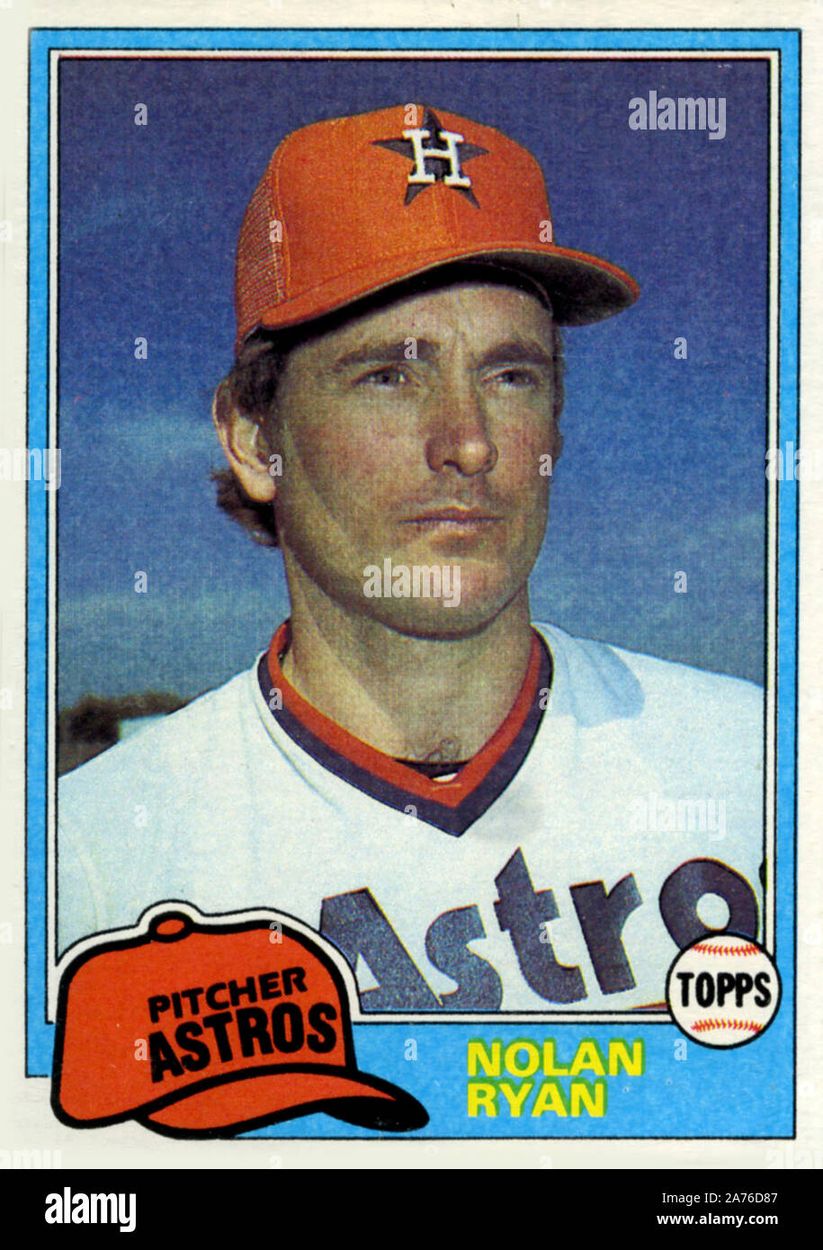 Nolan Ryan 1981 Topps baseball card con la Houston Astros. Foto Stock