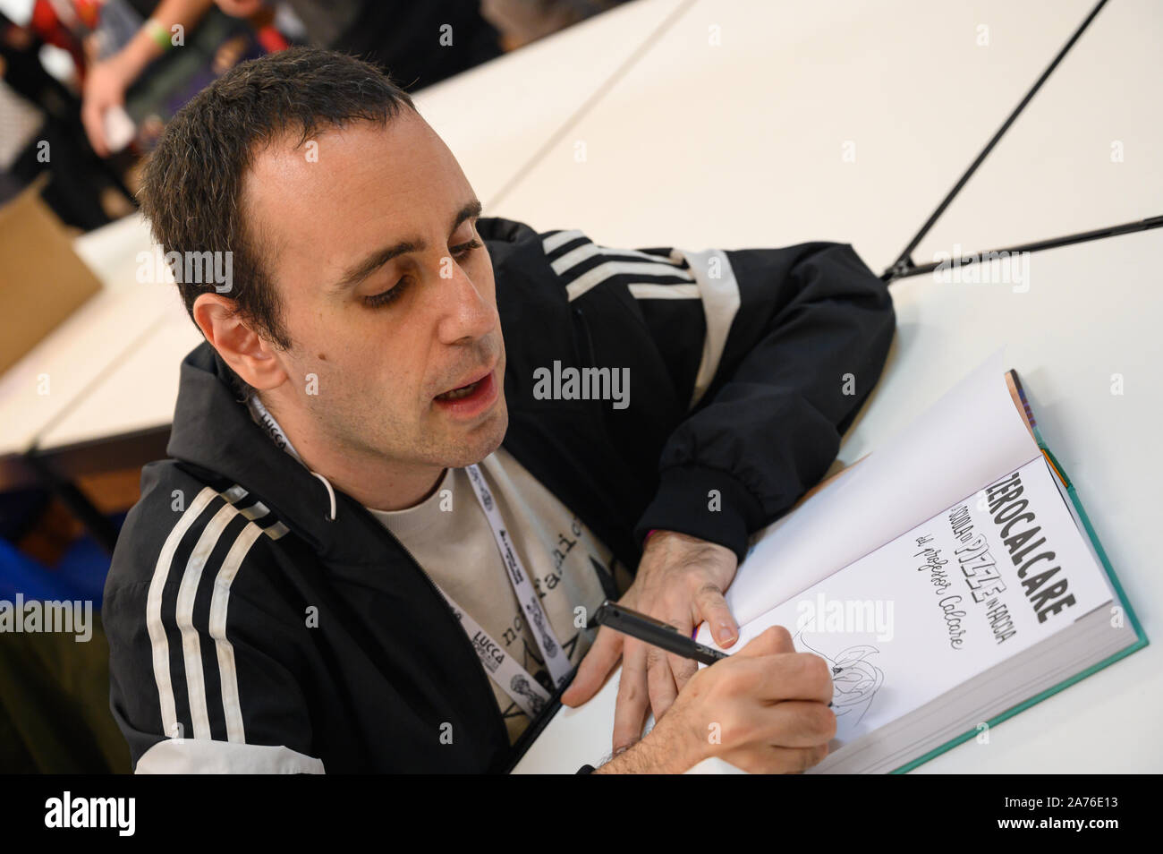 LUCCA, Italia. 30 ottobre , 2019. ZEROCALCARE all inaugurazione del Lucca Comics and Games 2019 evento Lucca Comics and Games 2019. Stefano Dalle Luche / Alamy Live News. Foto Stock