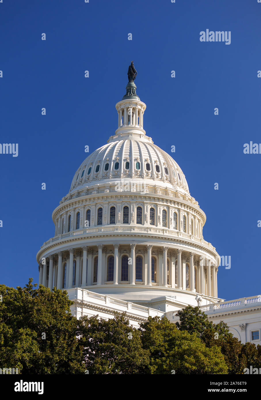 WASHINGTON, DC, Stati Uniti d'America - United States Capitol dome, sul colle del Campidoglio. Foto Stock