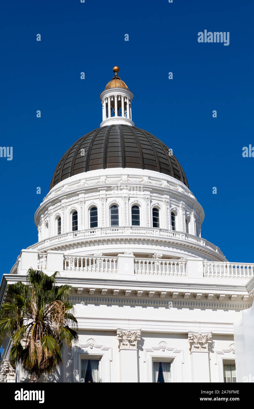 State Capitol Building, Sacramento, la capitale dello Stato della California, Stati Uniti d'America. Foto Stock