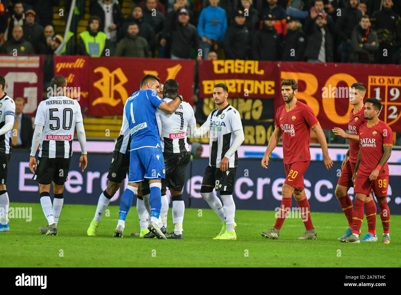 Friuli-Dacia Arena stadium di Udine, Italia, 30 ott 2019, proteste di 7u durante l'Udinese Calcio vs AS Roma - Calcio italiano di Serie A uomini campionato - Credito: LPS/Alessio Marini/Alamy Live News Foto Stock