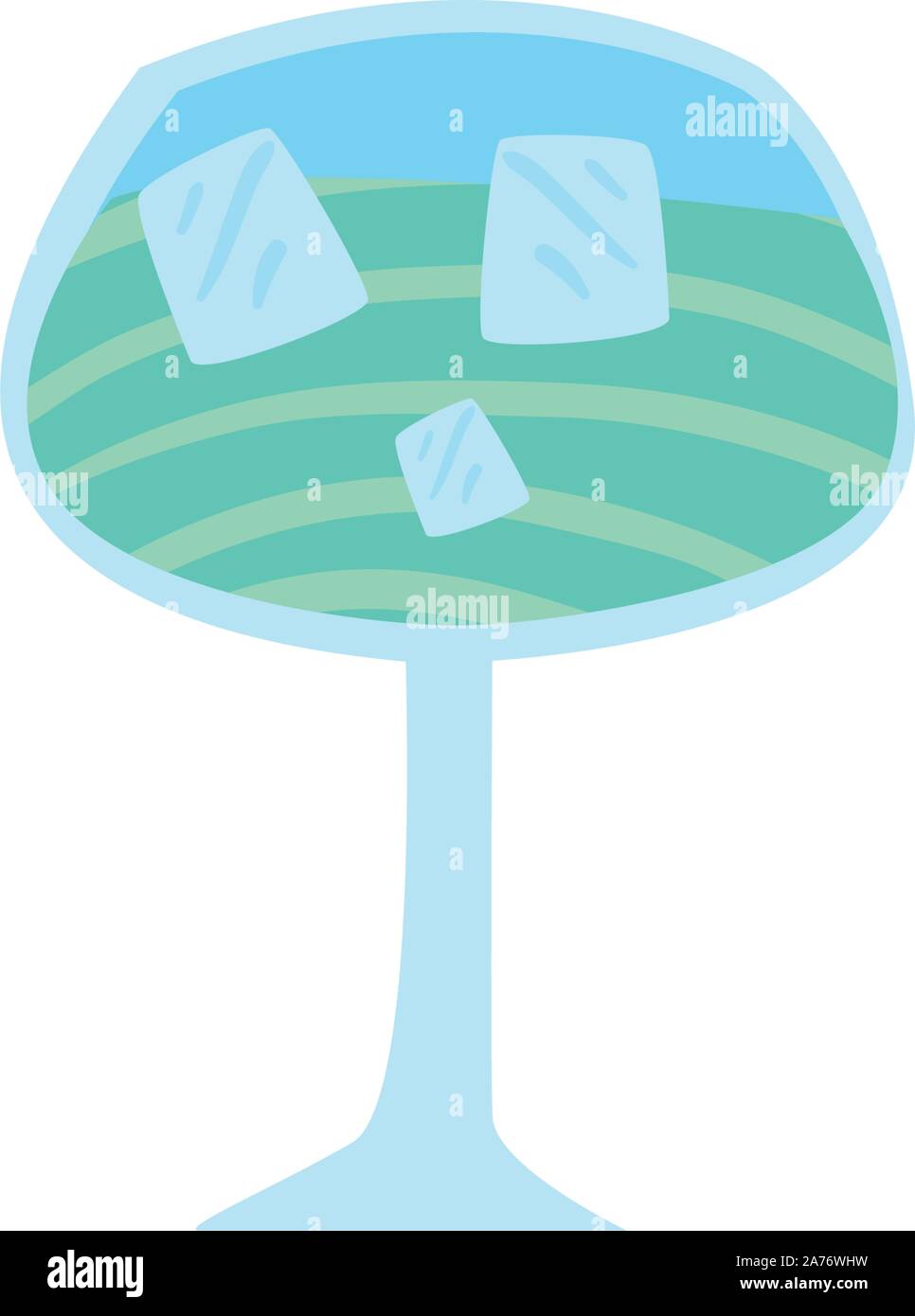 Di vetro con una bevanda rinfrescante su sfondo bianco illustrazione vettoriale design Illustrazione Vettoriale