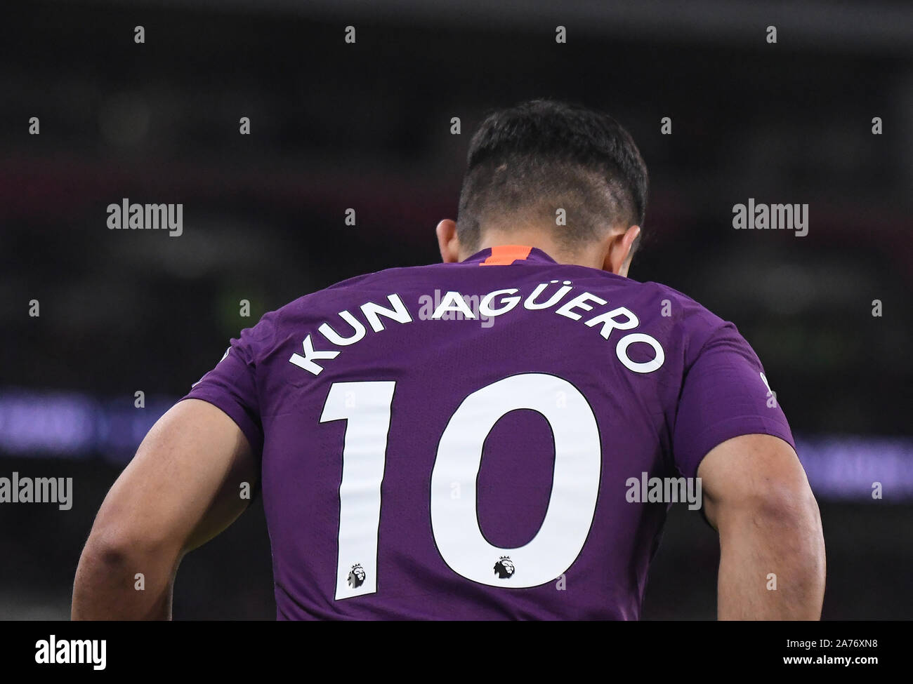 Londra, Inghilterra - Ottobre 29, 2018: Sergio Aguero della città nella foto durante il 2018/19 English Premier League tra Tottenham Hotspur e il Manchester City a Wembley Stadium. Foto Stock