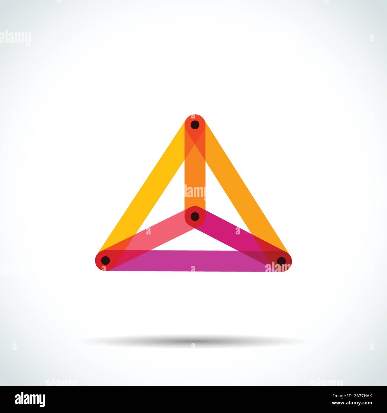 Abstract piramide con il logo che interseca le linee trasparenti Illustrazione Vettoriale