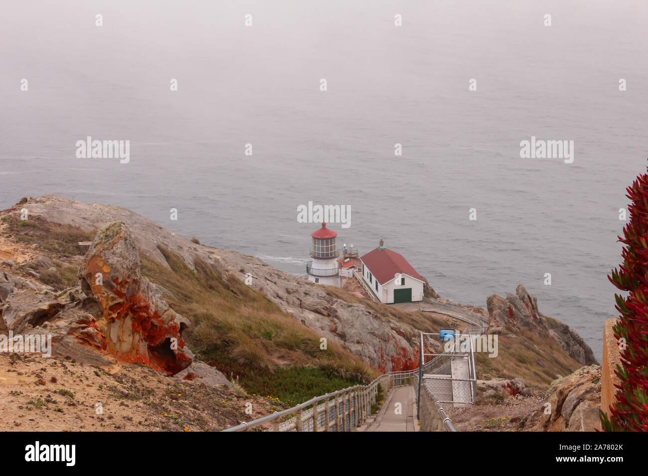 Bellissima vista del punto Reyes Lighthouse, Marin County, California Foto Stock