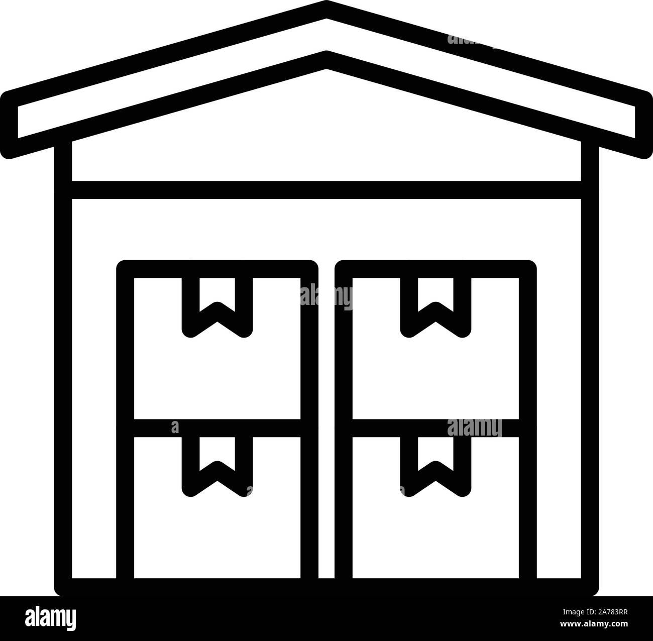 City Warehouse icona, stile contorno Illustrazione Vettoriale